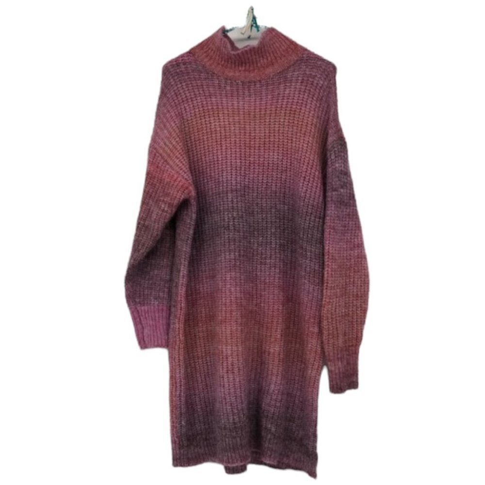 Twik by Simon- A Neutral Pink Knitted Mockneck Sweater Dress Sz M-Cosy -NWOT - Picture 7 of 15